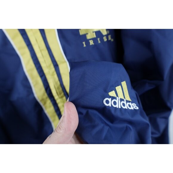 Vintage Adidas Mens Size XL Notre Dame University Lined Windbreaker Jacket Blue - Picture 7 of 16